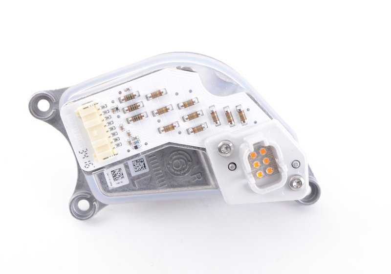 Módulo LED intermitente derecho OEM 63117406358 para BMW F25 y F26. Compatible con modelos X3 y X4 de diversas versiones. Repuesto original BMW.