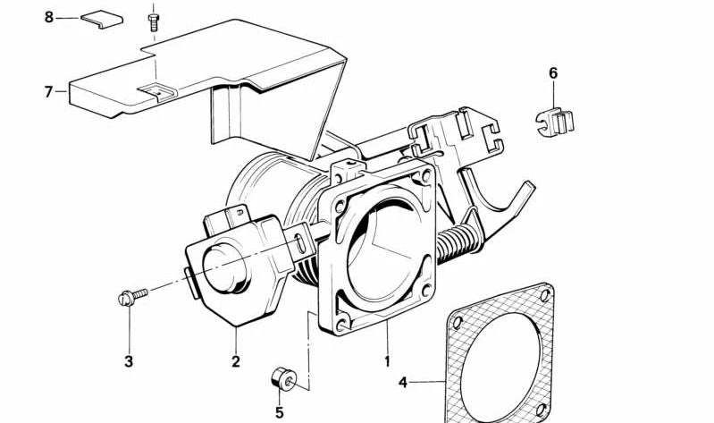 Cuerpo de mariposa OEM 13541711008 para BMW E34, E24, E32. Original BMW.