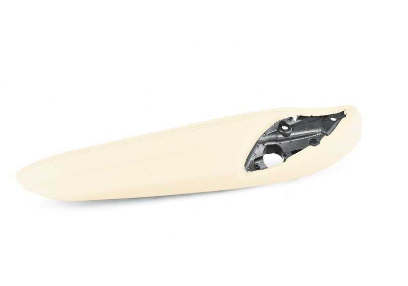 Apoyabrazos delantero izquierdo de piel beige OEM 51417279307 para BMW F30, F30N, F31, F31N, F35, F35N. Original BMW.