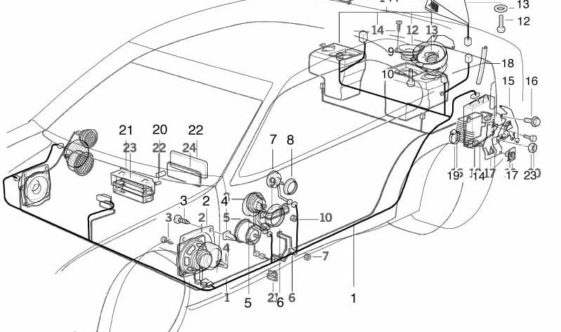 Altavoz agudo OEM 65138361503 para BMW E36. Repuesto original BMW. Ideal para mejorar el sonido de agudos en el sistema estéreo o HiFi. Color gris arena.