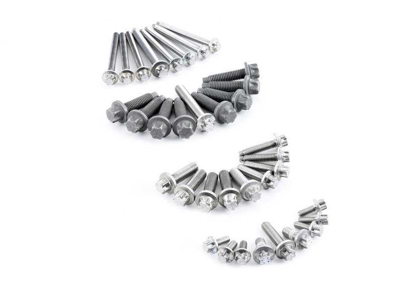 Juego tornillos de aluminio motor OEM 11110411131 para BMW E81, E82, E87, E88, F20, F21, F22, F23, E90, E91, E92, E93, F30, F31, F34, F32, F33, F36, E60, E61, F07, F10, F11, E63, E64, F06, F12, F13, E65, E66, F01, F02, E84, E83, F25, E70, F15, E71, F