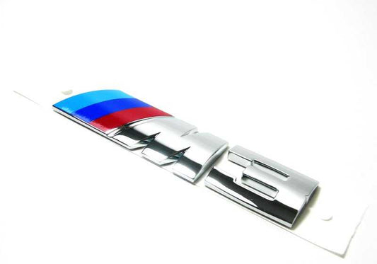Emblema trasero adhesivo OEM 51147893655 para BMW E46 M3. Pieza original BMW.