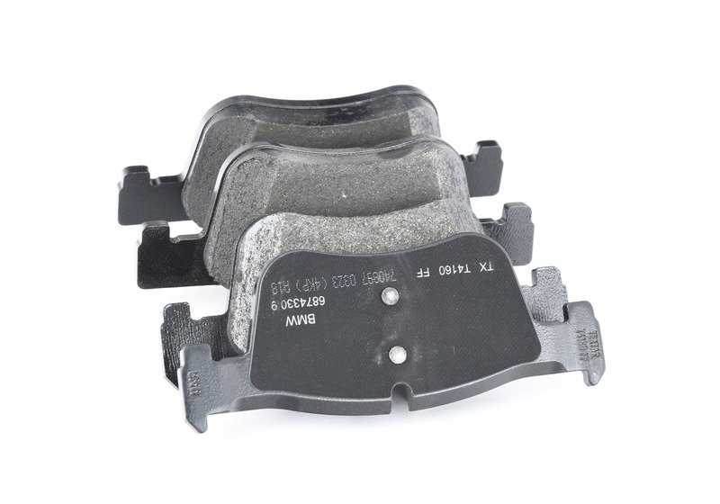 Juego de pastillas de freno delanteras sin amianto OEM 34116874331 para BMW F30, F31, F32. Original BMW.