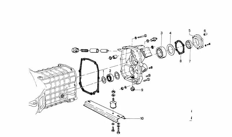Travesaño de caja de cambios OEM 23711490100 para BMW 114 {1502, 1600, 2002, 1600ti, 1602, 1600-2, 2002tii, 2002ti}. Original BMW.