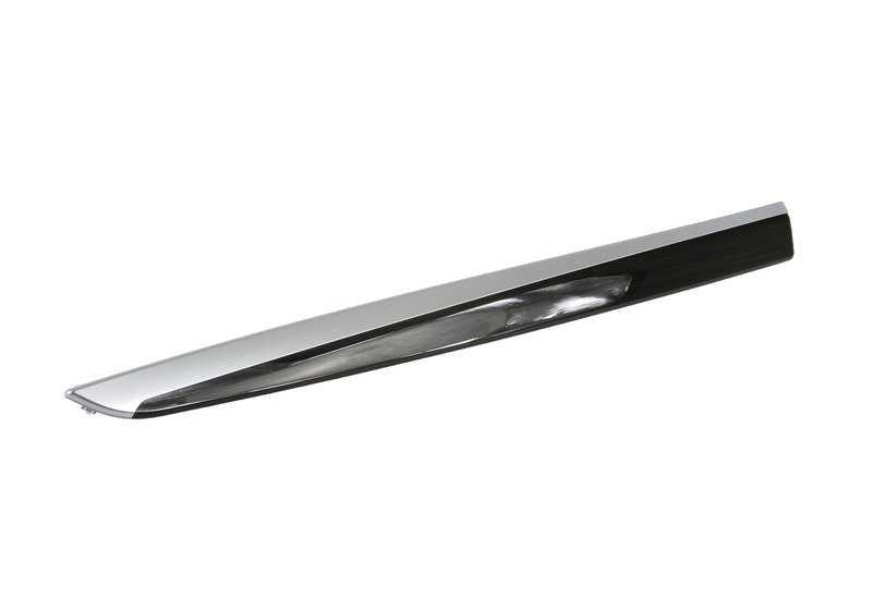 Moldura de puerta trasera derecha en madera Fineline OEM 51427225526 para BMW F10, F11, F18. Original BMW.