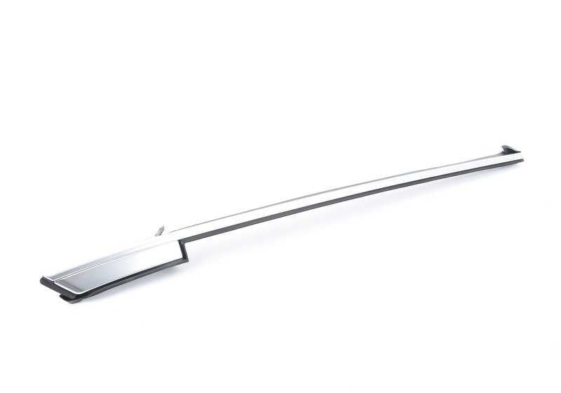 Embelezas laterais OEM de vidro traseiro esquerdo 51377119097 para BMW E93, E93N. Acabamento de alumínio fosco. BMW original.