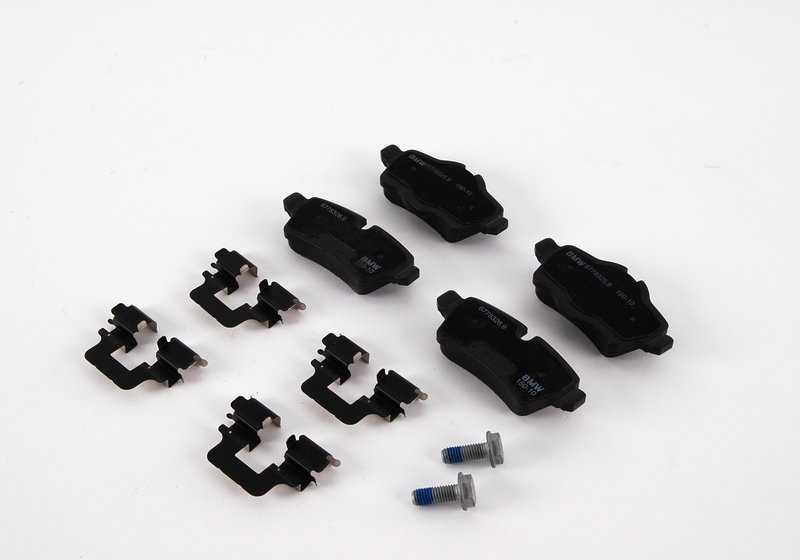 Juego de pastillas de freno traseras sin amianto OEM 34216778327 para MINI R55, R56, R57, R58, R59. Compatible con modelos Cooper con cambio manual y automático. Original MINI.