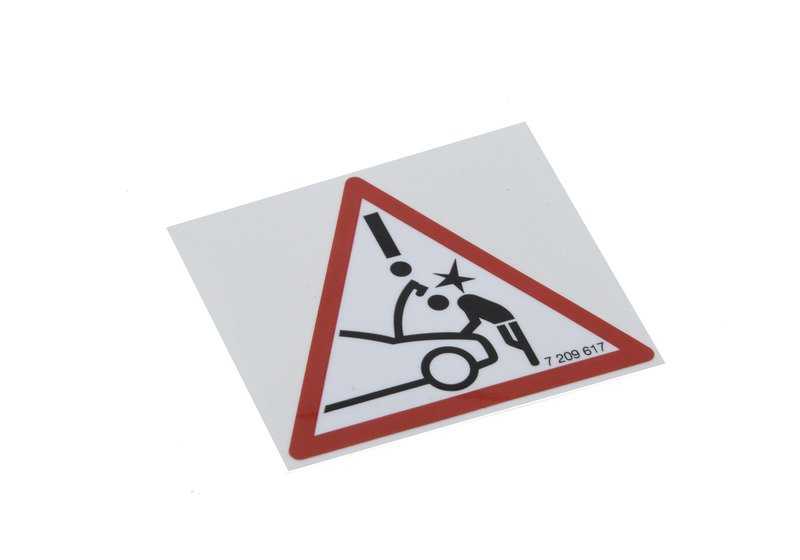 Placa indicativa para gancho de remolque OEM 71217209617 para BMW F07, F10, F11, F06, F12, F13, F01, F02, F04, F25, F26, F15, F85, F16, F86. Original BMW.