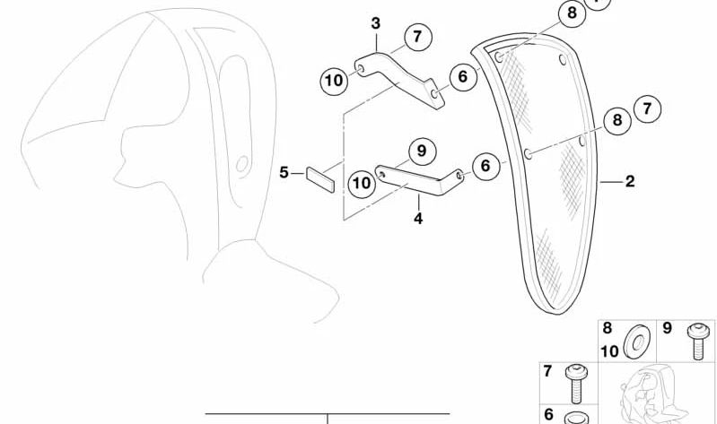 Vis de tête d'Avelnada pour la série BMW 6 E63, E63N (OEM 54107157534). BMW d'origine.
