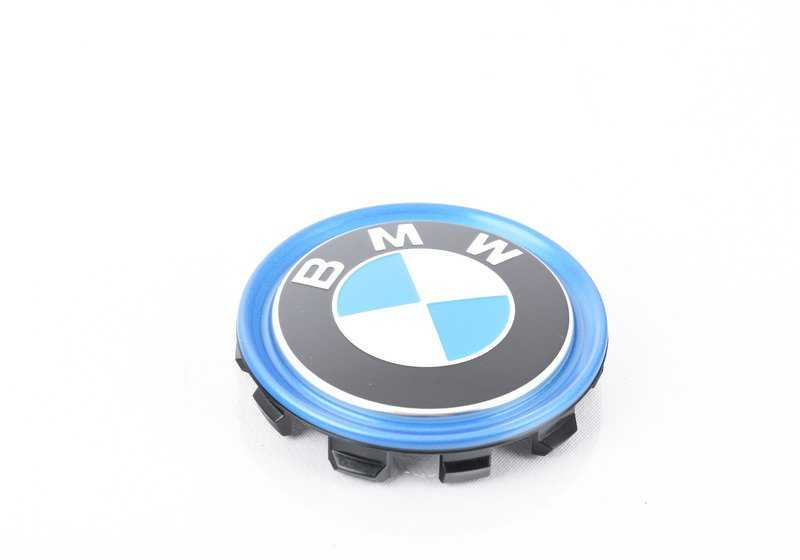Tapacubo con anillo azul OEM 36136883558 para BMW F30 y X5 F15. Compatible con llantas originales BMW. Original BMW.
