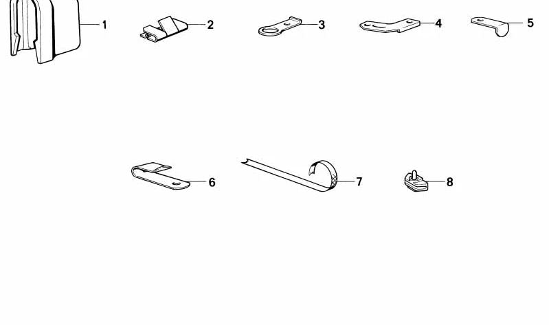 Chapa soporte OEM 61131354070 para BMW E12, E21, E23, E24, E28. Pieza de fijación original BMW para sistemas eléctricos y cableado.