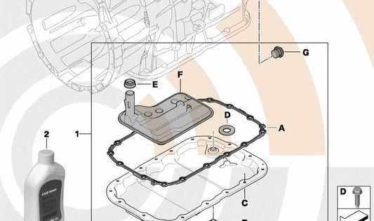Aceite para caja de cambios automática Dexron VI 5L OEM 83222167720 para BMW E81, E82, E87, E88, E90, E91, E92, E93, E83 y E84. Original BMW. Ideal para mantenimiento del cambio automático.