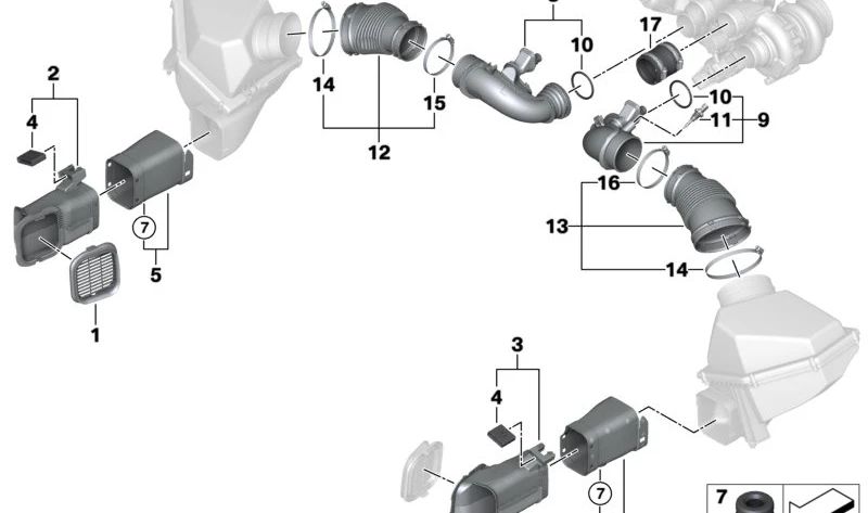 CLEAN AIR CONDUCT OEM 13717852384 for BMW F90 (M5, M5 Cs) and G90 (M5) - Compatible with S63M engines. Original BMW.