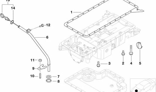 Varilla de nivel de aceite OEM 11437832204 para BMW Z8 E52 (S62 y M62), M6 GT (G32). Compatible con modelos fabricados entre 2000 y 2018. Original BMW.