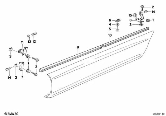 Soporte izquierdo OEM 41112292005 para BMW Z1 E30 (07/1988 - 06/1991). Original BMW.