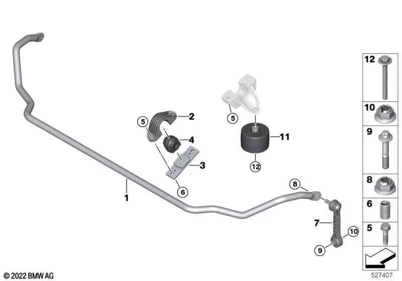 Heckstabilisator für BMW G60, G70 (OEM 33556898752). Original BMW