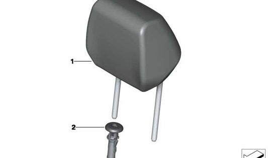 Reposacabezas de cuero negro OEM 52108069673 para BMW F20, F21, F22, F23, F87. Compatible con múltiples versiones y motorizaciones. Recambio original BMW.