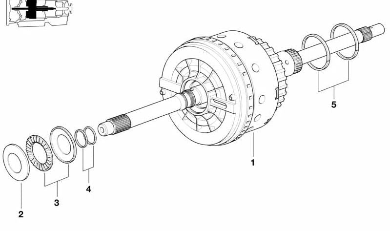 Juego de arandelas de ajuste OEM 24271421792 para BMW E34, E39, E32, E38, E31. Compatible con motores M60 y M62 con cambio automático. Original BMW.
