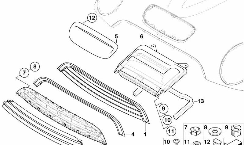 OEM expansion nut 07130666714 for MINI R53 (09/2000-11/2006), MINI Cabrio R52 (11/2002-07/2008). Original MINI.