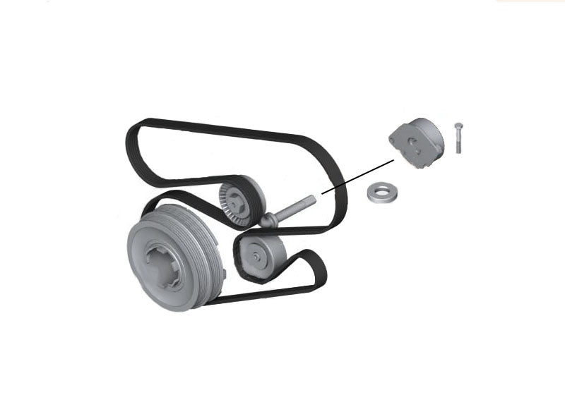 Correa Kit OEM Accessoires 11282357311 pour BMW E83, E83n. Comprend la sangle, la poulie de tension, le guide et le rouleau à vis. Idéal pour l'alternateur et la pompe à eau. BMW d'origine.