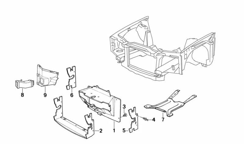 Conducto de aire derecho OEM 51711966578 para BMW E30 {320i, 320is, 324td, 325i}. Compatible con versiones automáticas y manuales. Original BMW.