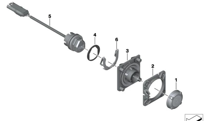 Junta de caja de conector OEM 61137105929 para motos BMW R 1300 GS, C 400 GT, C 400 X... y más. Original BMW Motorrad.