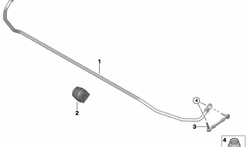 OM 33558417034 Plater stabilizzatore posteriore per la BMW 2er F22 M235I Racing. Compatibile solo con questo modello. BMW originale.