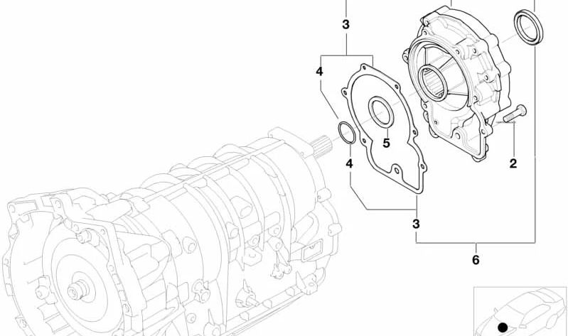 Output shaft seal kit for BMW E53 (OEM 24117557050). Original BMW