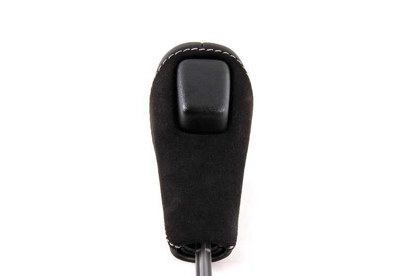 Pomo de cambio automático BMW Performance en Alcantara y cuero OEM 25162155637 para BMW E46 {316i, 316Ci} todos los modelos compatibles. Original BMW.