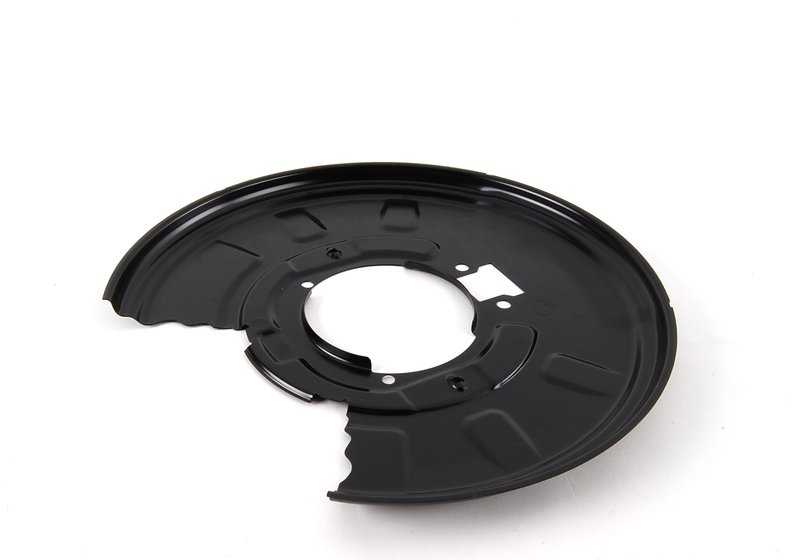 Protector de freno trasero derecho OEM 34211166108 para BMW E46, E83. Pieza original BMW.