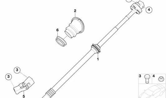 Fuelle de dirección OEM 32311096443 para BMW Z8 (E52). Original BMW.