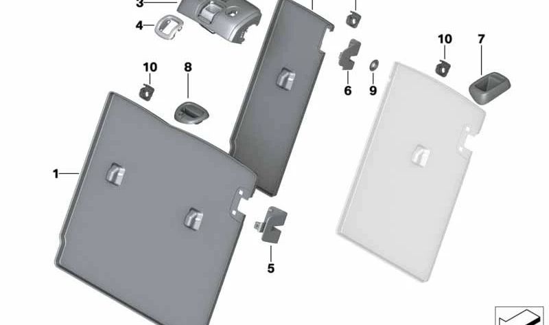 Revestimiento apoyabrazos derecho OEM 52207364260 para MINI Clubman F54, F54 LCI. Original MINI.