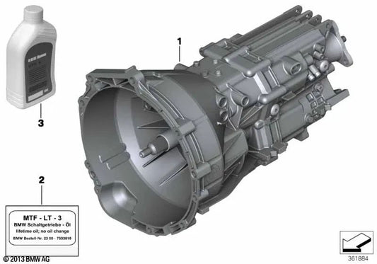 6-Gang-Schaltgetriebe OEM 23008637975 für BMW 1er F20, F21, 2er F22, F23, 3er F30, F31, 4er F32, F33, F36... und mehr. Original BMW.