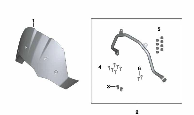 Juego soporte parabrisas OEM 77338531600 para BMW F800GS, F650GS. Original BMW Motorrad.