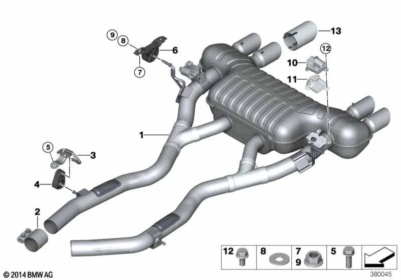 Acabamento de escapamento cromado para BMW Série 3 F80, Série 4 F82, F83 (OEM 18107848537). BMW original