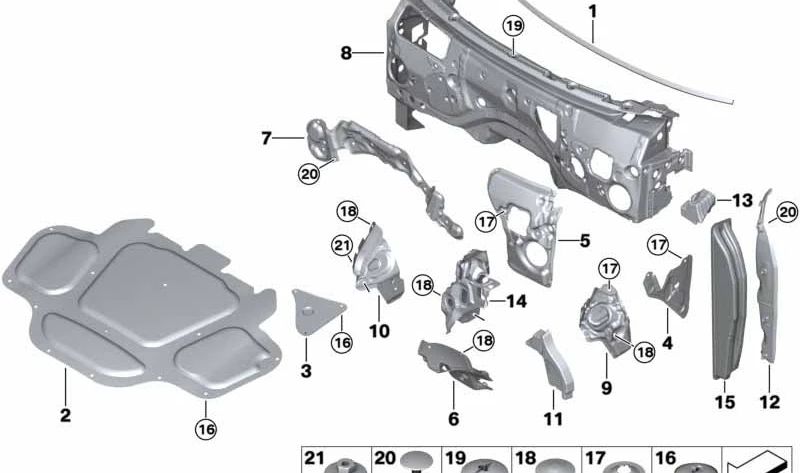 Front hood sound insulation for BMW G09 (OEM 51485A01070). Original BMW