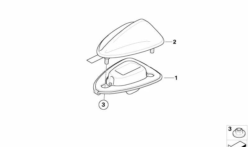 Antena SDARS OEM 65209150908 para BMW Serie 1 (E88) y Serie 3 (E93, E93N). Recambio original BMW.