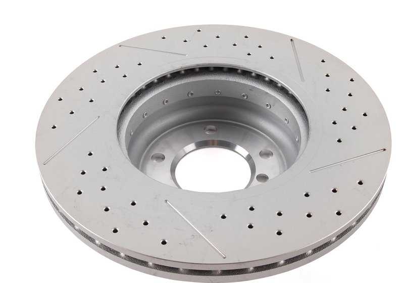 Sportbremskit 34110444738 für BMW E81, E87, E87N, E90, E90N, E91N, E92, E92N, E93, E93N. Enthält Pinzetten, belüftete Scheiben und vordere Pillen. Original BMW.