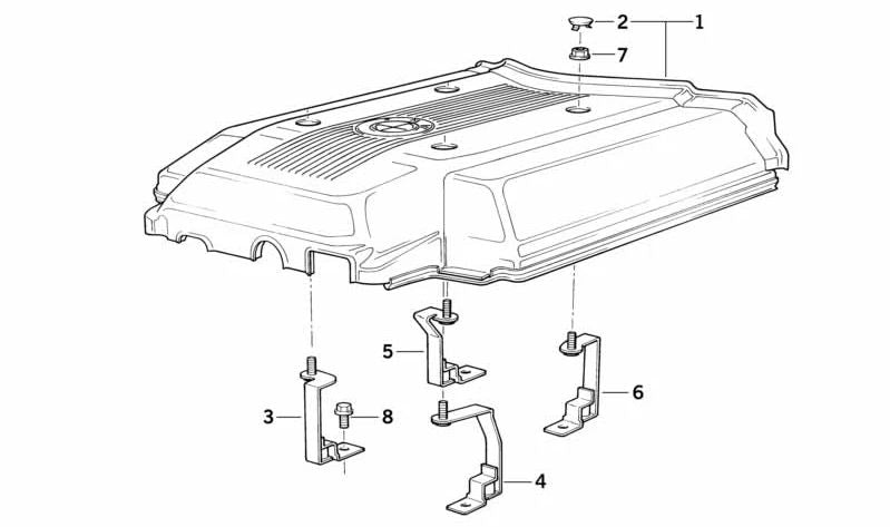 BMW Cover 5 E34 Series, 7 E32 Series, E38, serie 8 E31 (OEM 11611747076). BMW originale