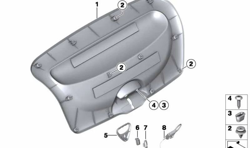 Revestimiento inferior de tapa de maletero OEM 51492758784 para MINI Roadster R59 (2011–2015). Original MINI.
