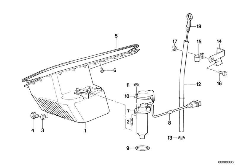 Soporte para varilla del aceite OEM 11431720566 para BMW E30 320i {E30}. Pieza original BMW.