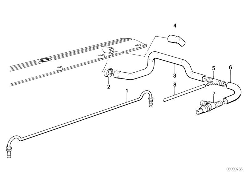 Manguito de ventilación del motor OEM 11151276908 para BMW E30 y E28 320i con motor M20. Pieza original BMW. Ideal para mantener la ventilación correcta del motor y evitar problemas de presión interna.