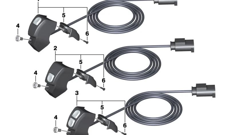 Interruttore aggiuntivo per PARM posteriore ausiliario OEM 61318388632 per moto BMW K1600 GT, K1600 GTL, K1600 BAMGER ... e altro. BMW MOTORAD originale.