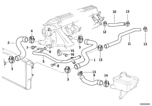 Junta tórica OEM 11537785518 para BMW E36, E39, E38. Compatible con sistemas de refrigeración. Medidas 19,0x2,75mm. Original BMW.