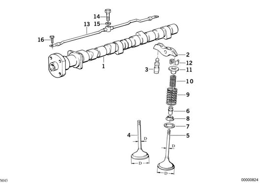 M8X1 OEM 11421727600 parafuso oco para BMW E30, E36, E34, Z3. Peça original da BMW. Ideal para o sistema de lubrificação na árvore de cames.