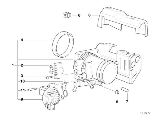 Junta de perfil OEM 13541433319 para BMW E36, E46 y Z3 con motor M43. Compatible con versiones 316i y 316Ci. Parte original BMW. Ideal para sellado del cuerpo de mariposa.