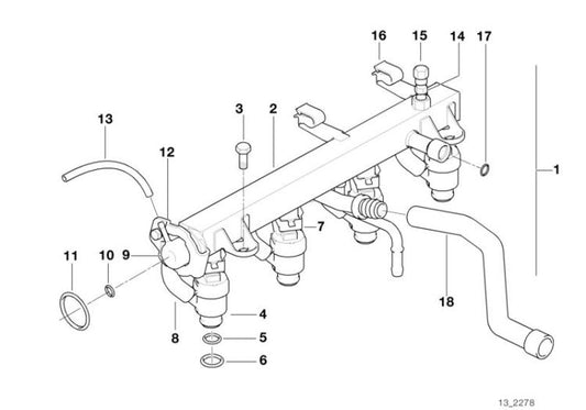 Colector de admisión OEM 13531743393 para BMW Serie 3 E36, Z3 E36... y más. Original BMW.