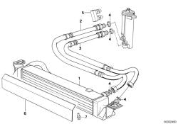Tubería de refrigeración de aceite de admisión OEM 17211723780 para BMW Serie 7 E32 750i, 750iL... y más. Original BMW.