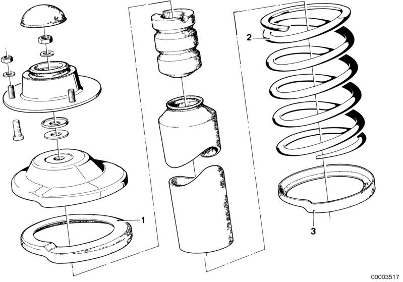 Muelle helicoidal OEM 31331115479 para BMW E21 {316i, 318, 318i, 320} (modelos fabricados entre 1975 y 1983). Original BMW.