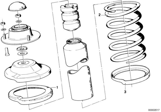 OEM da mola helicoidal 31331115479 para BMW E21 {316i, 318, 318i, 320} (modelos fabricados entre 1975 e 1983). BMW original.
